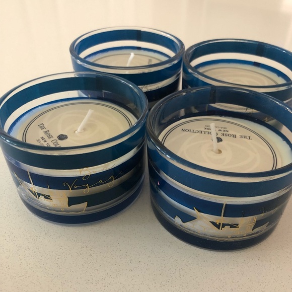 Set of 4 ‘Bon Voyage’ Ship Candles Rose Collection - Picture 1 of 3